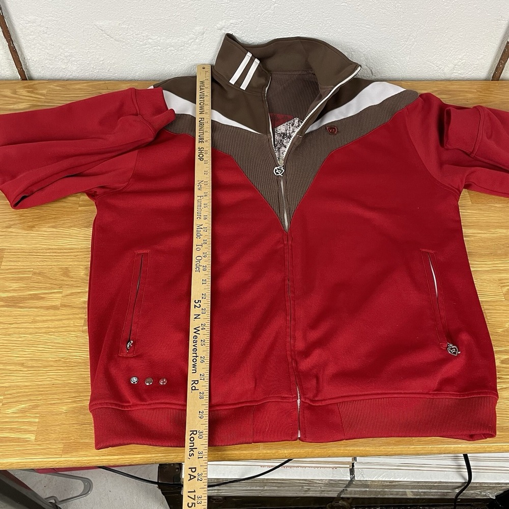 Rocawear Reversible Track Jacket Mens Large Red Brown Colorblock Y2K Hip Hop L - Picture 9 of 16